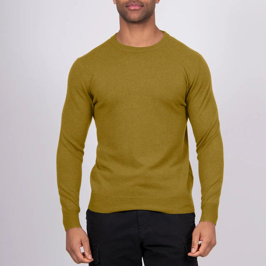 Men's wool jumper in mustard
