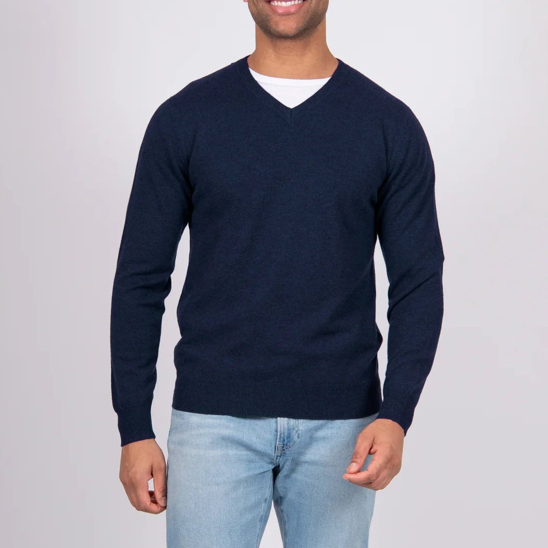 Men's wool jumper in blue