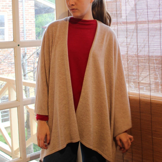 Wool cape in oatmeal from Bridge and Lord