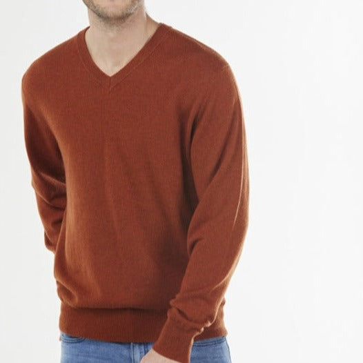 Men's quality Vee neck jumper - Merino Wool and Cashmere.