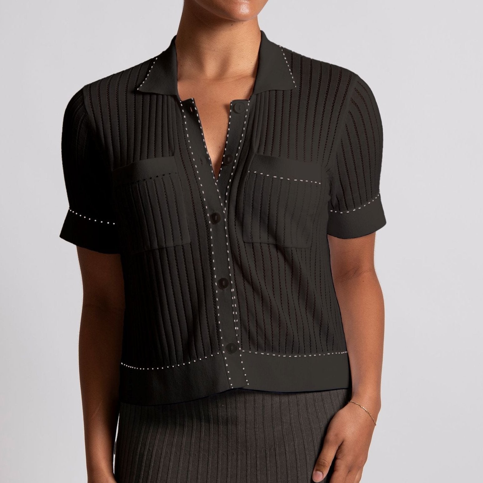 Ladder stitch top from bridge and Lord in Olive.