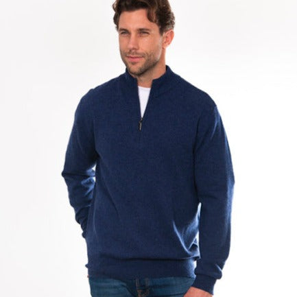 Men's quality sweater. Merino wool 1/4 zip from Bridge and Lord.