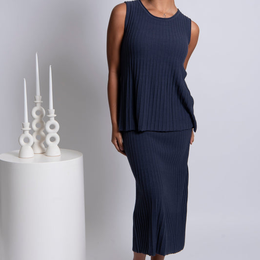 Bridge and Lord Rib skirt in blueberr.