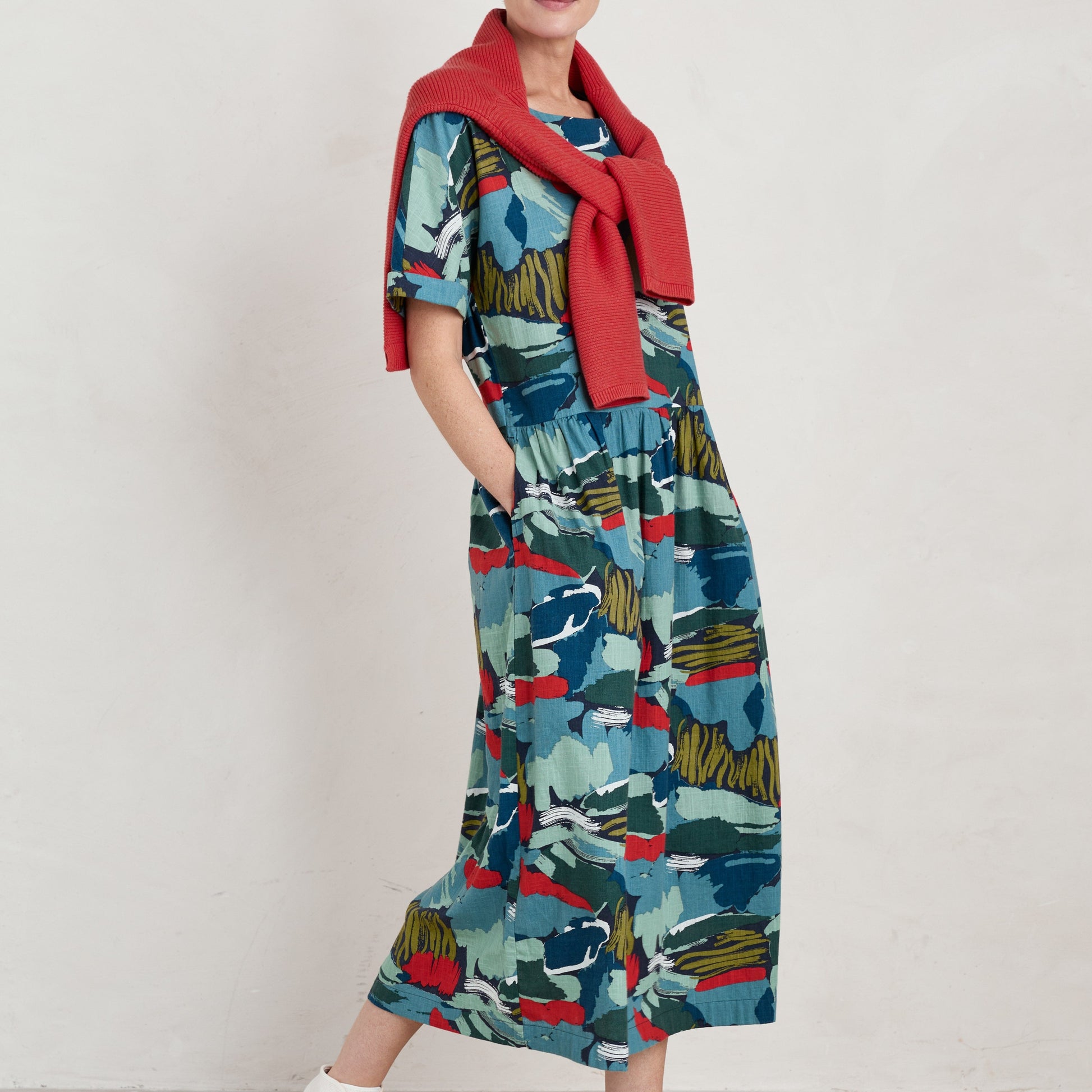 SEASALT's Brouse Dress in Painted Marsh Maritime