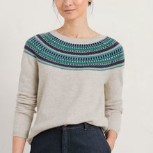 Yoke design Women's jumper from SEASALT in Cornwall. Quality knitwear.