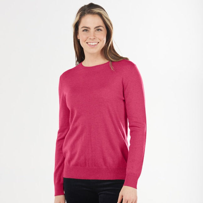 Bridge and Lord Ladies crew neck in Rose.