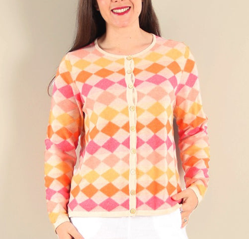 The Dodo Harlequin cotton Cardigan for women by Mansted