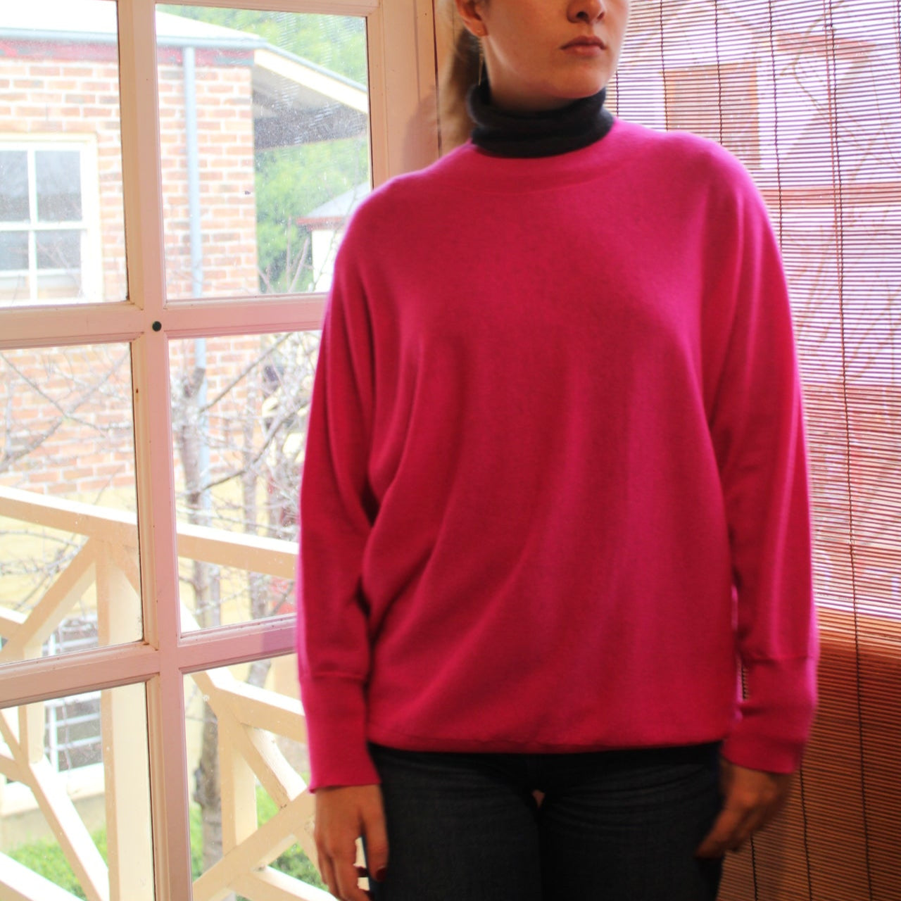Bridge and Lord wool jumper in fuschia