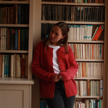 Eribe Scottish Knitwear Corry Cardigan in Rouge.