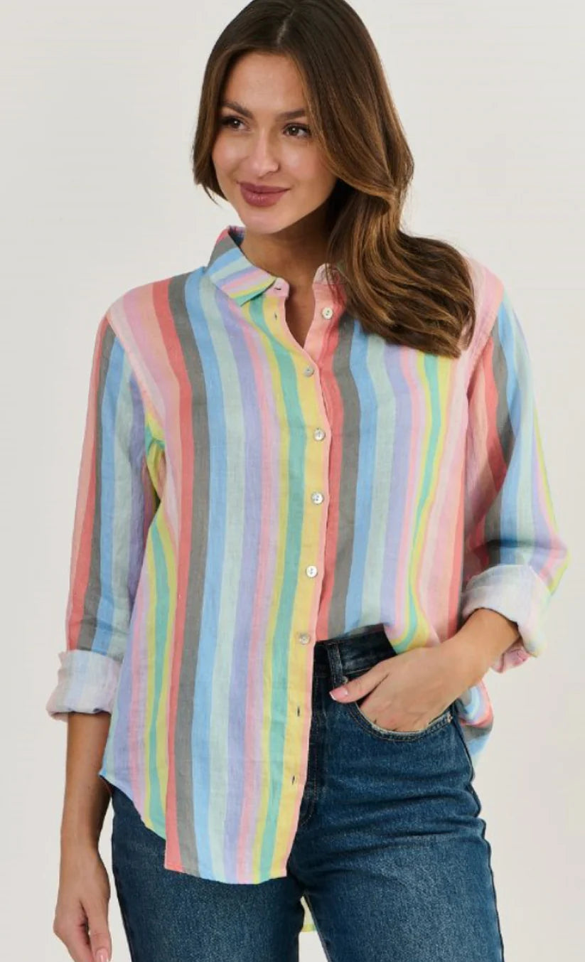 Enveloppe Women's linen shirt - striped.