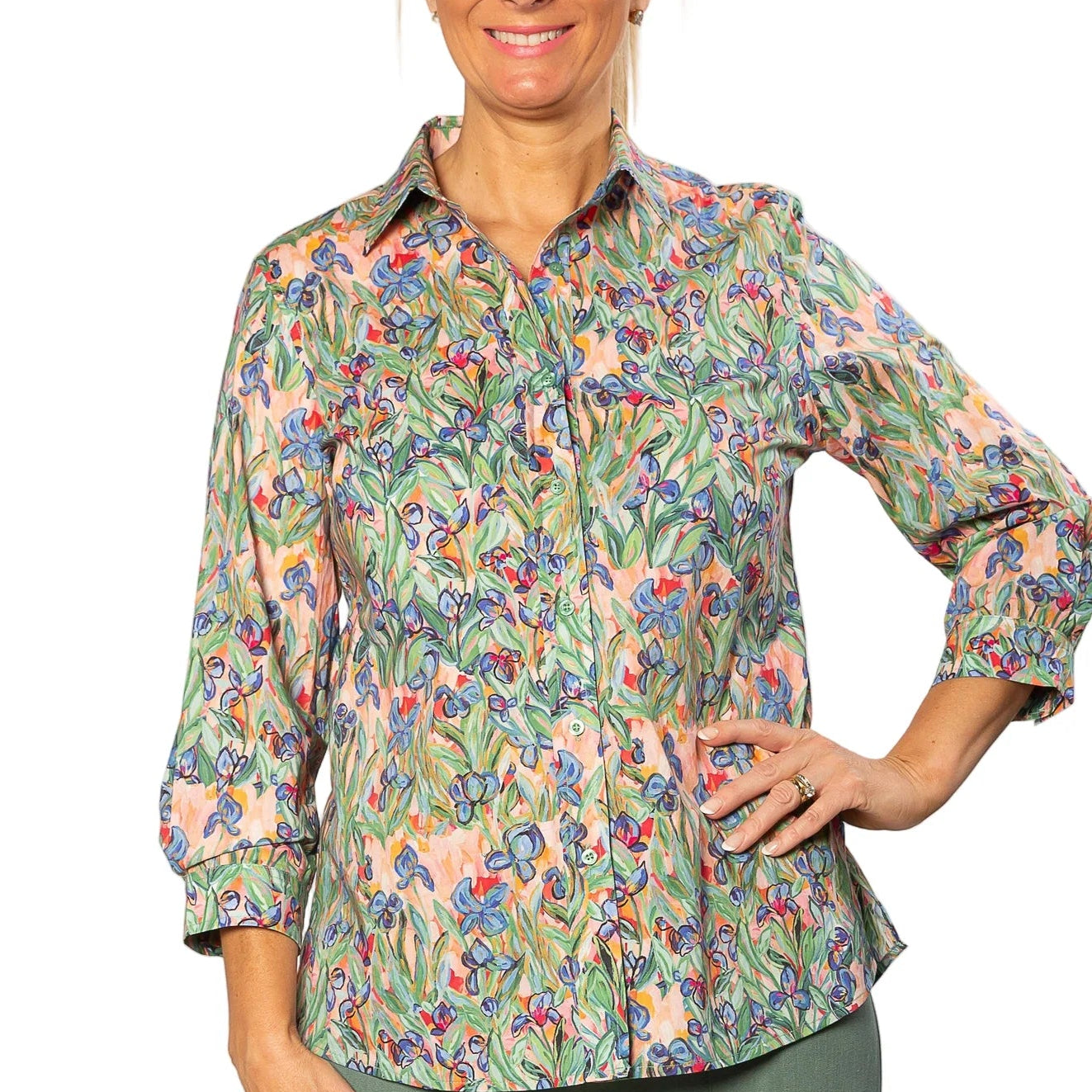 Cotton print shirt for women.