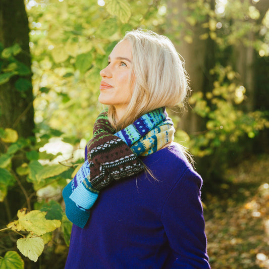 Eribé's Scottish Knitwear Alloa Fair Isle Scarf in Sirius