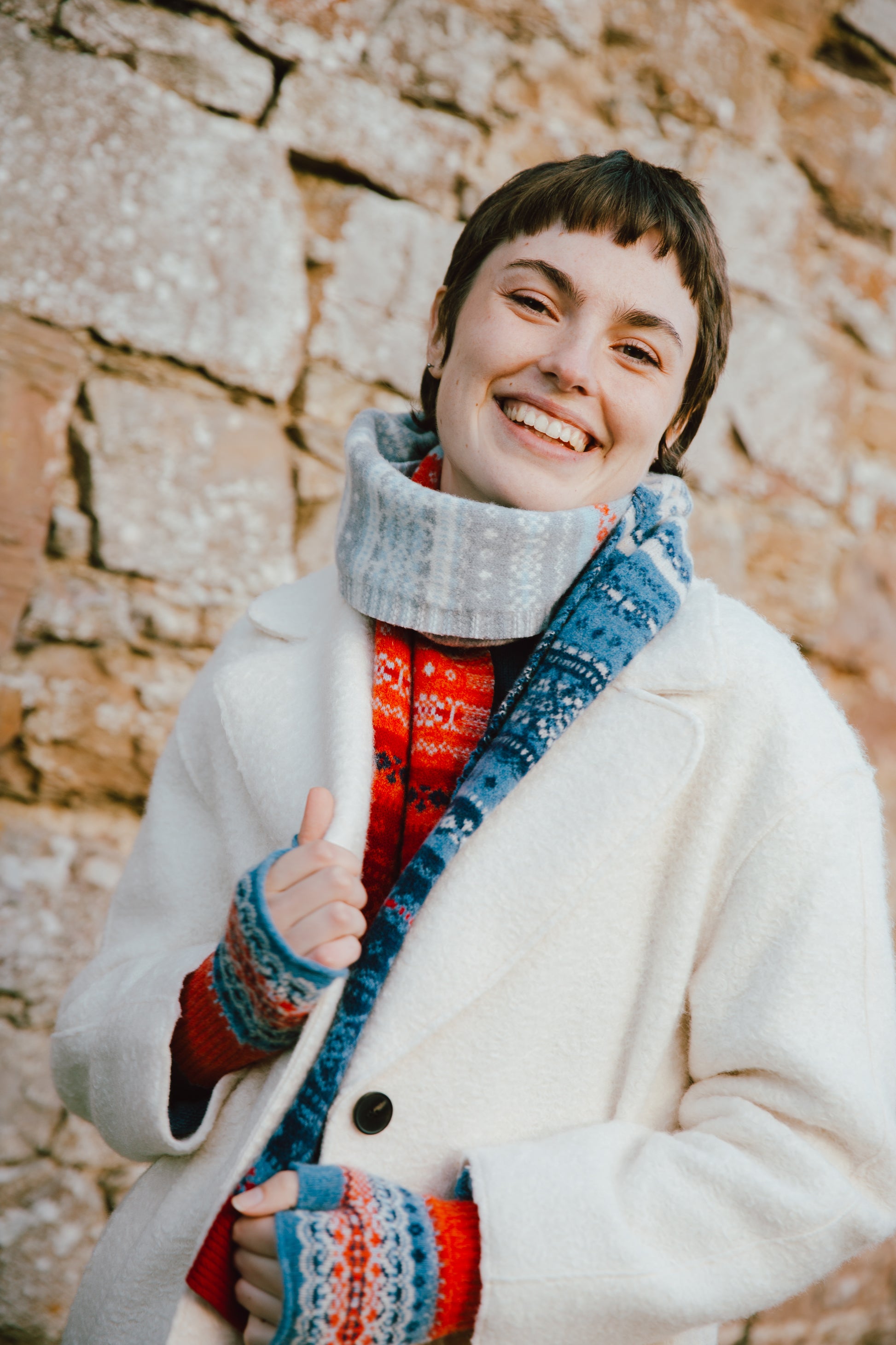 Eribé's Alloa Fair Isle Scarf in Bluebell