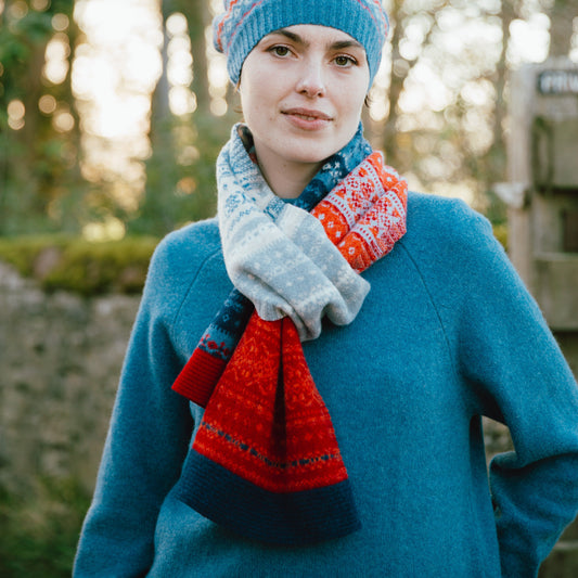 Eribé's Alloa Fair Isle Scarf in Bluebell