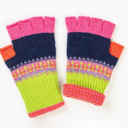 Eribé's Alloa Fingerless Gloves in Molly-Calla. Merino Wool.