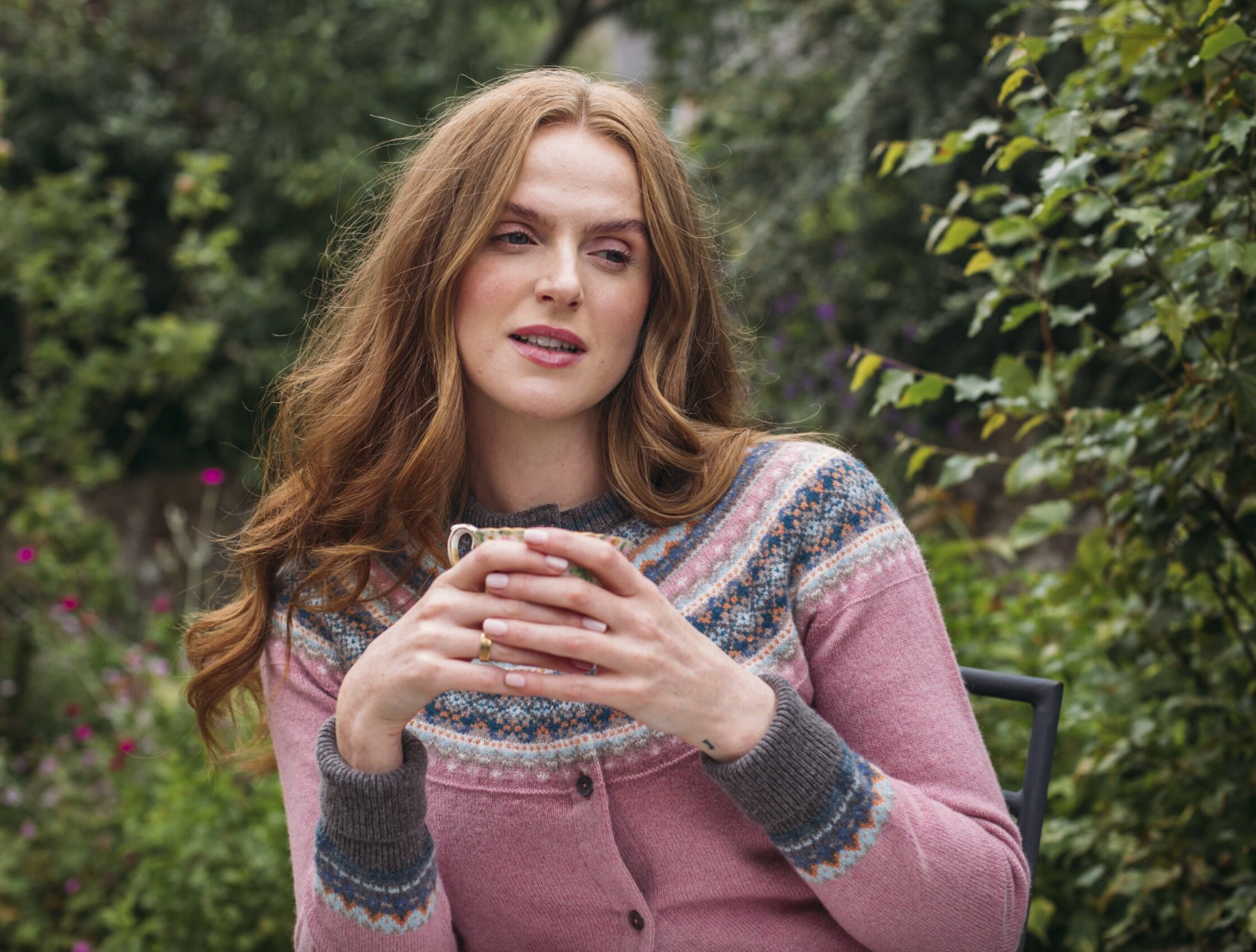 Eribe's Alpine Short Cardigan in Vintage Pink