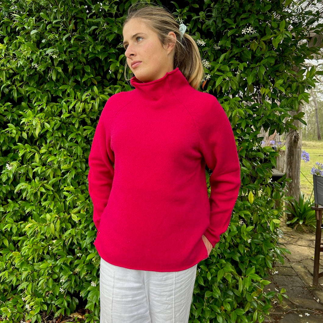 Eribe's Corry Sweater in Raspberry for women