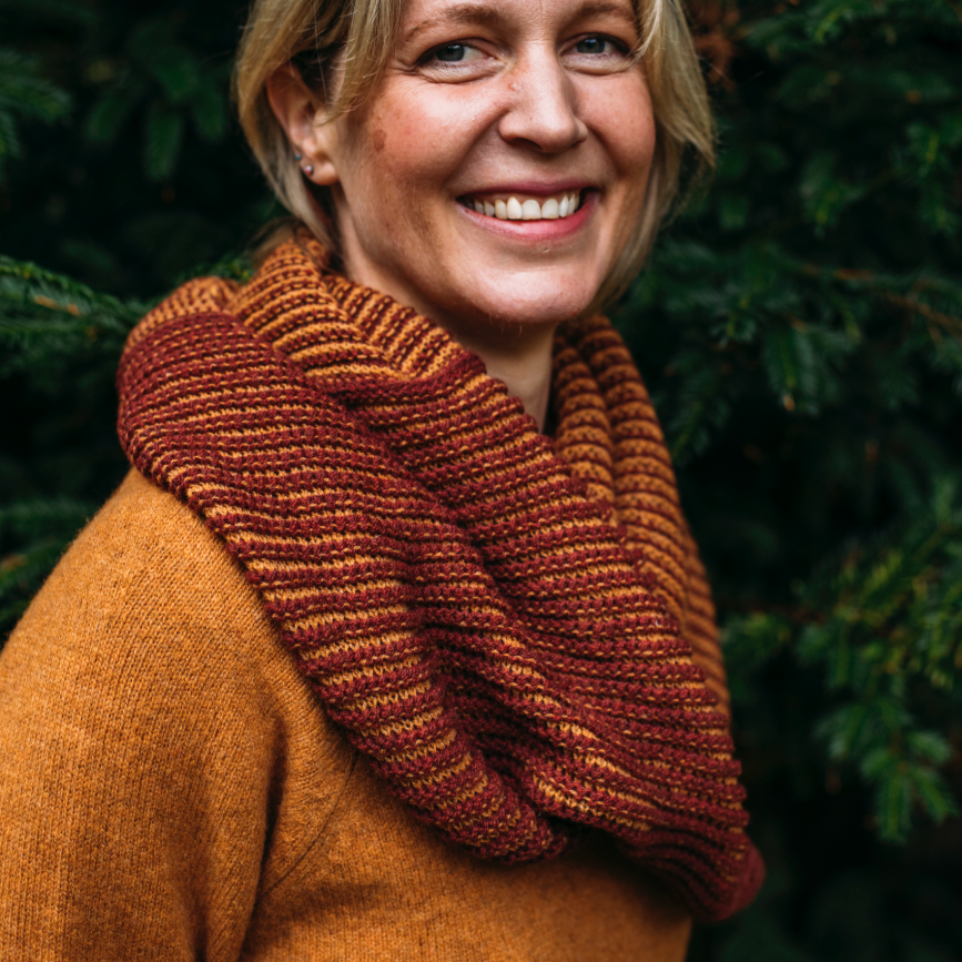 Eribe's Corry Tonal Cowl scarf in Gold Pheasant