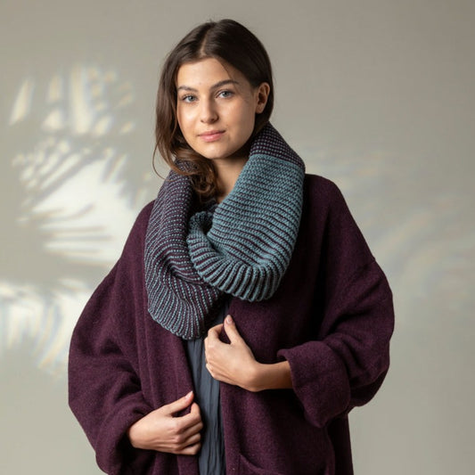 Eribe's Corry Tonal Cowl Scarf in Blackgrape