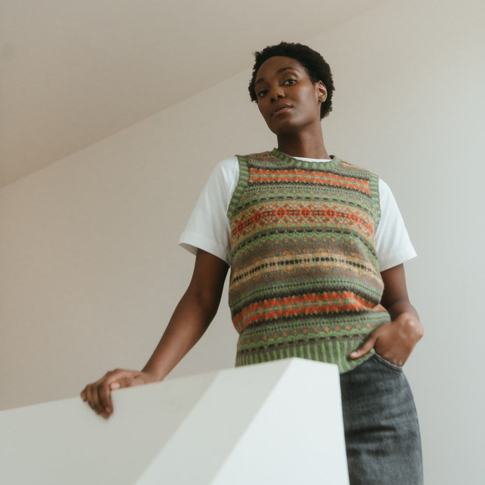 Eribe soft woollen vest in fairisle design