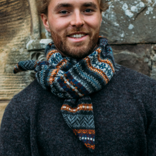 Eribé's Pioneer Scarf in Hera for men or women. Quality Merino Wool.