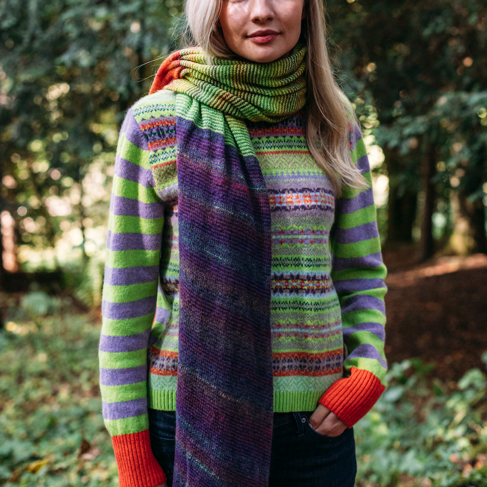  Eribé's Stobo Fair Isle reversible striped Sweater in Luscious