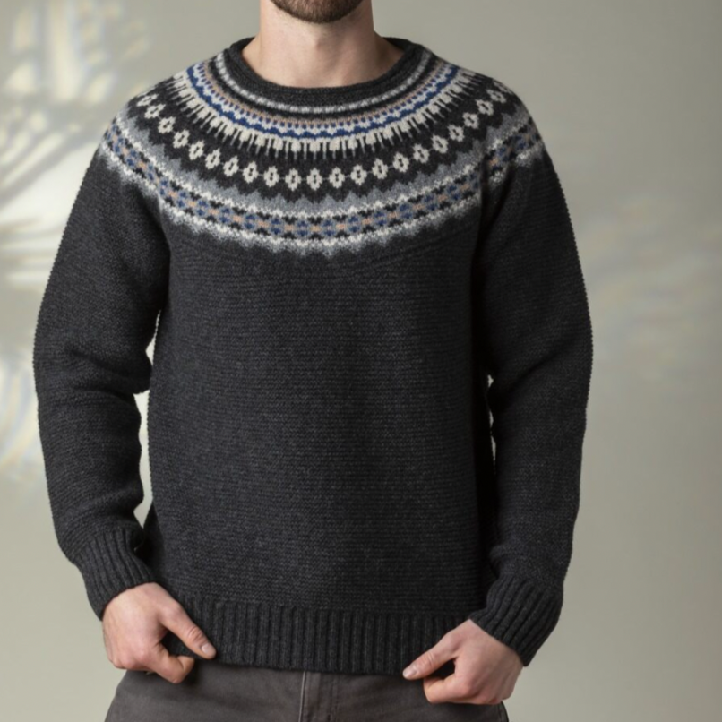 Eribé's Men's Stoneybrek Sweater in Aries. Quality Merino Wool.