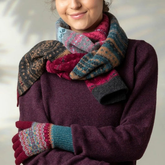 Eribe Fairisle Scarf in velvet