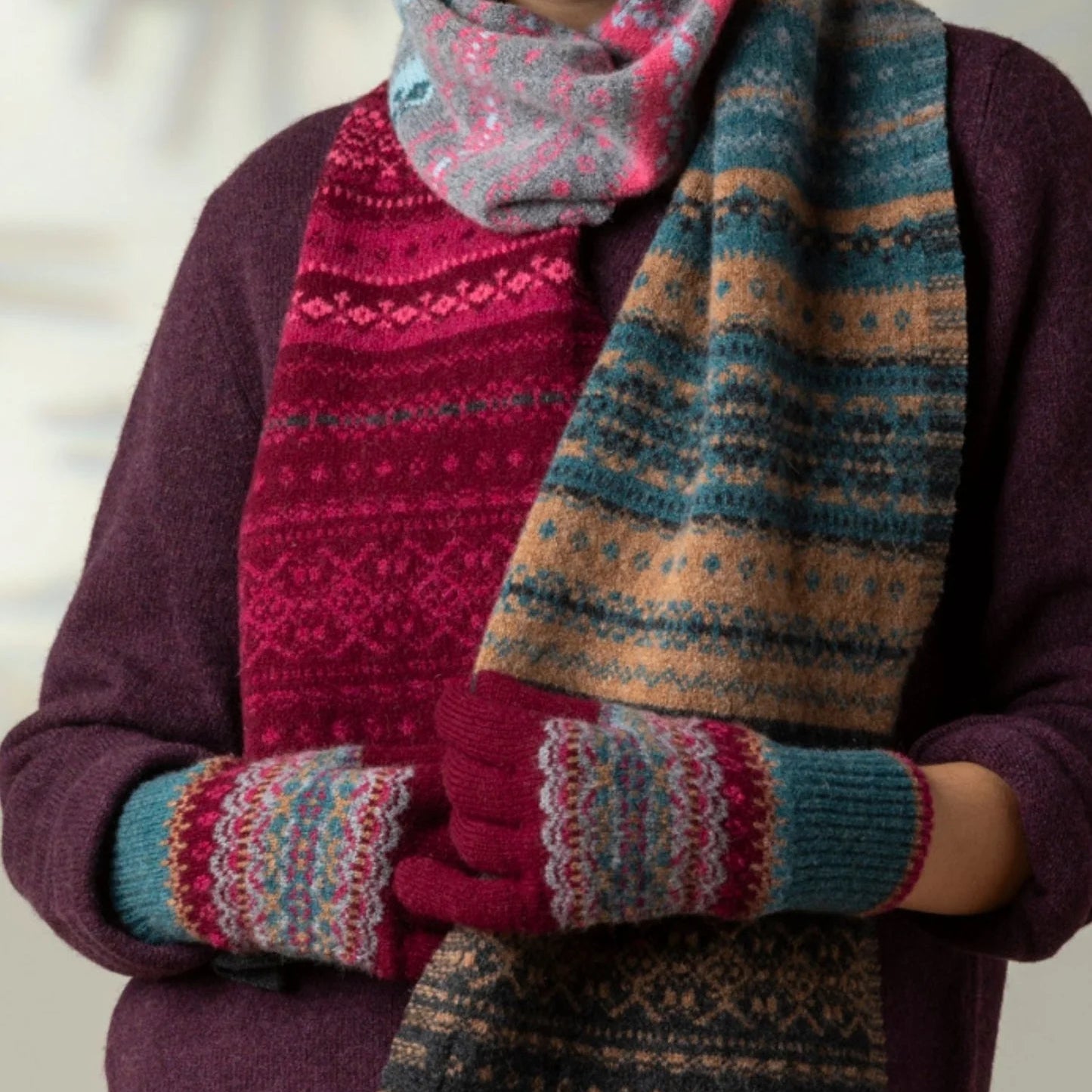 Scottish Knitwear fairisle scarf merino wool