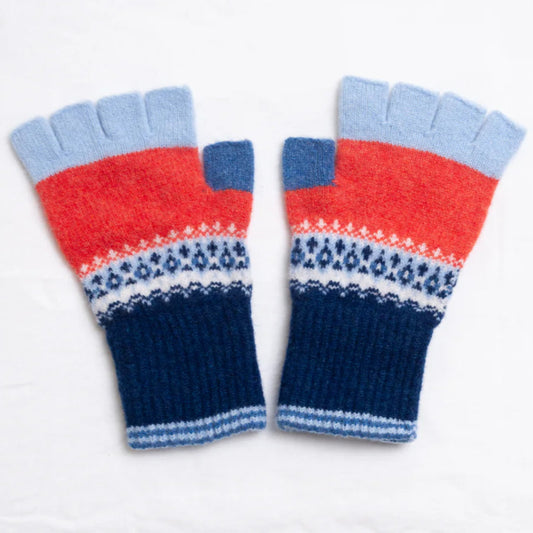 ERibe Fingerless Gloves Blue_bella. Quality wool.