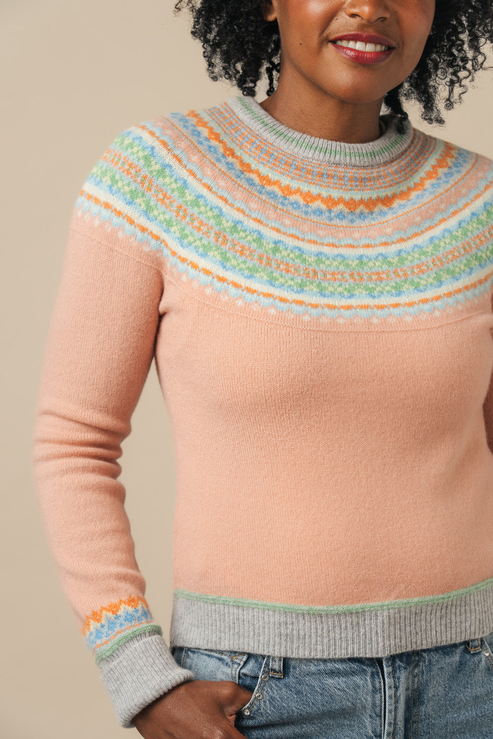 Eribe Alpine short sweater in honeysuckle