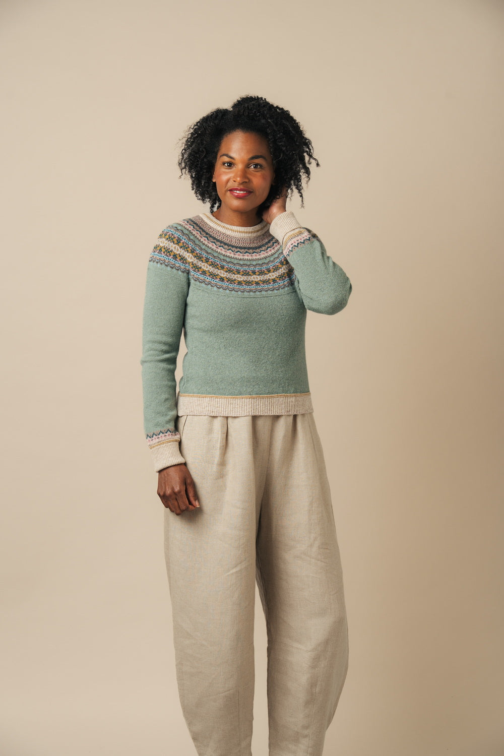 Eribe Fairisle Alpine jumper in sage