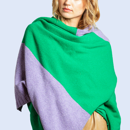 ERibe Colourblock Stole in Dahlia.