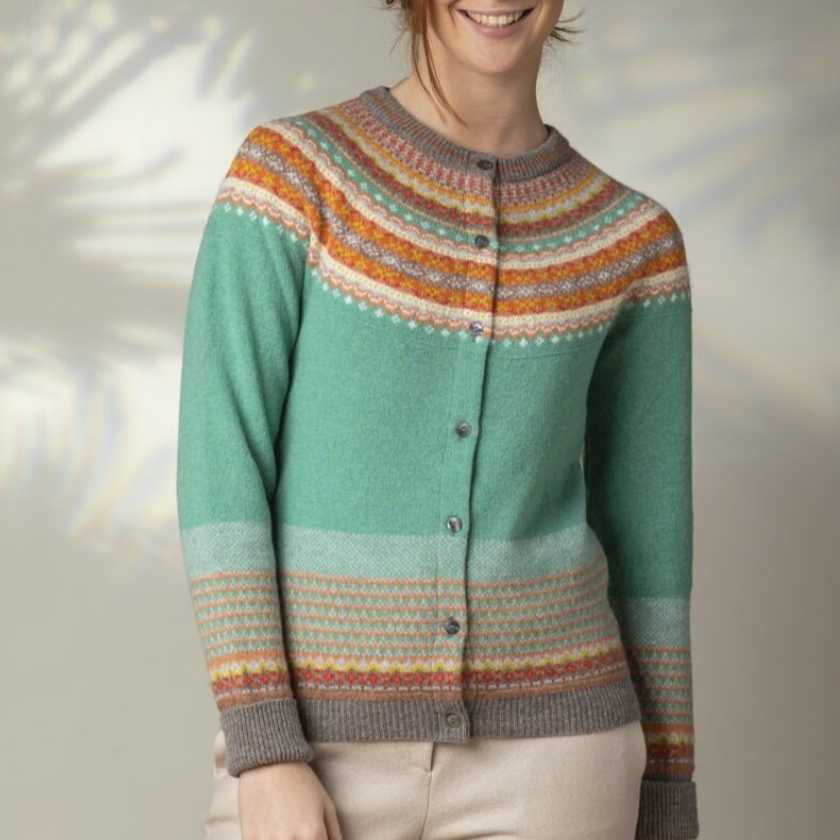 Quality Scottish knitwear from Eribe. Fairisle cardigan.