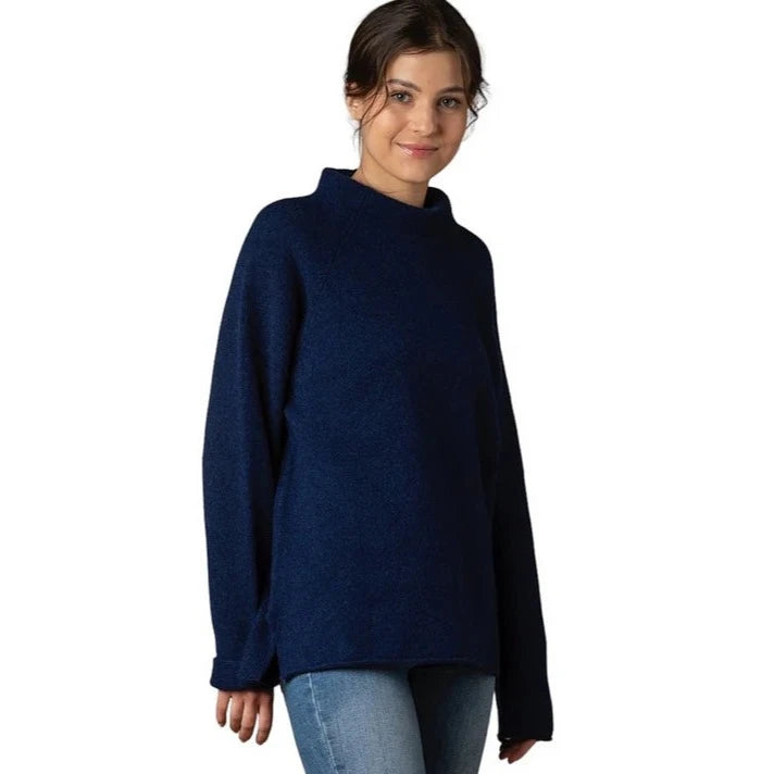 Eribe corry merino sweater in Navy. Regatta.