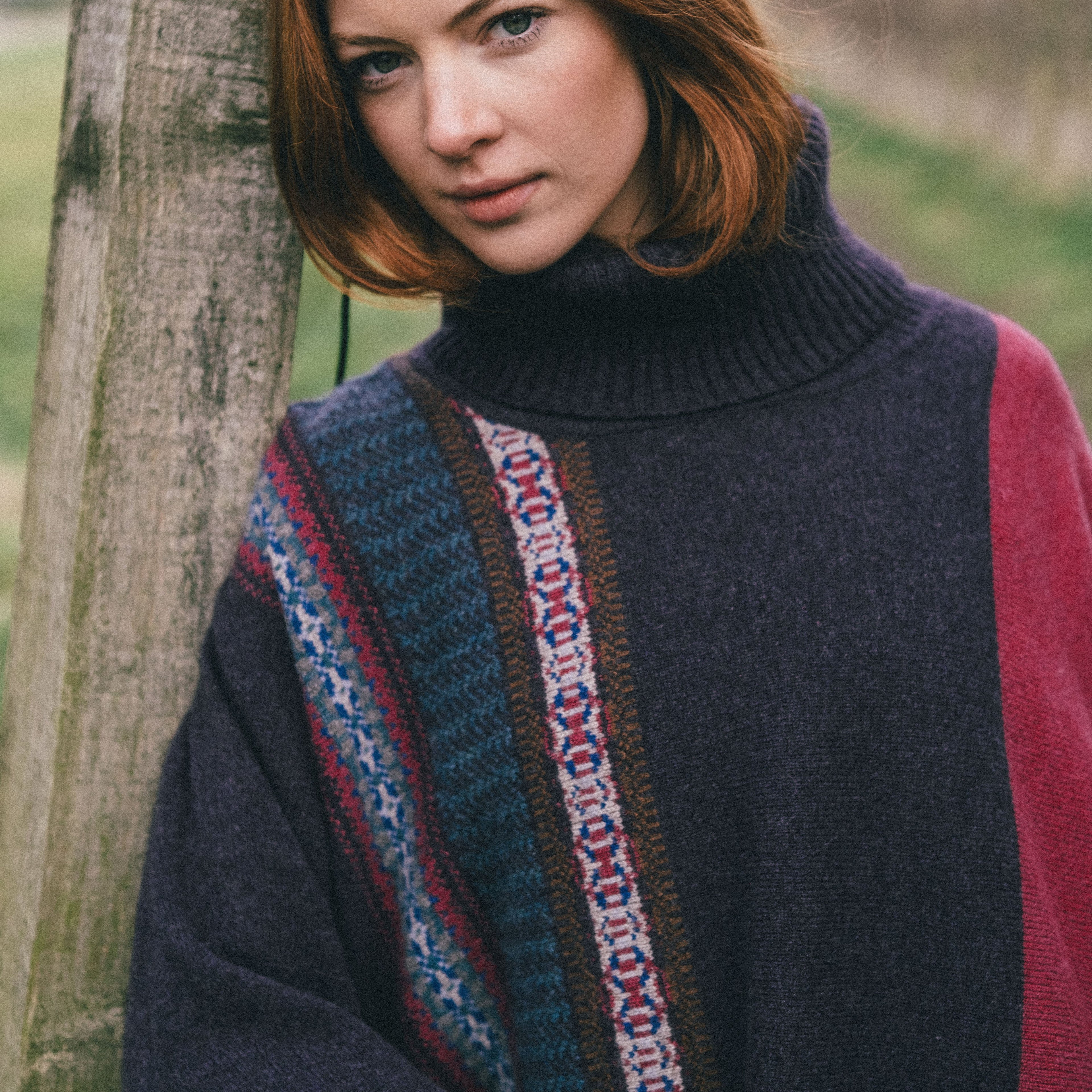 Eribe Montrose Cowl Sweater in Bramble. 