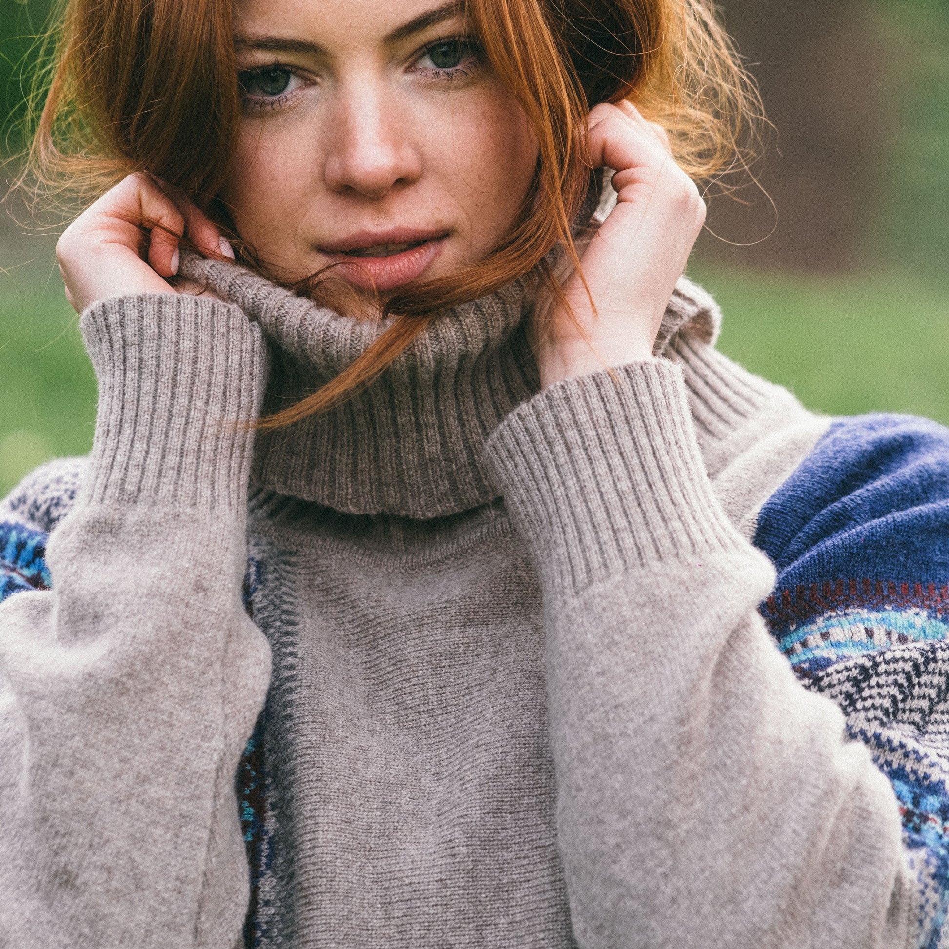 Eribe Montrose Cowl in Oban Sky. Quality Wool knitwear.