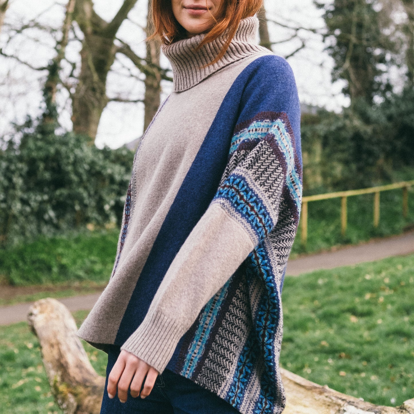 Eribe Montrose Cowl in Oban Sky. Fair Isle Knitwear.