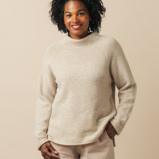 QualityMerino Wool jumper for women in light beige