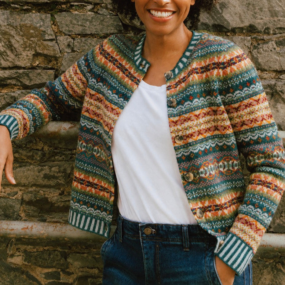 Fairisle cardigan from Eribe. inoss in Prelude.