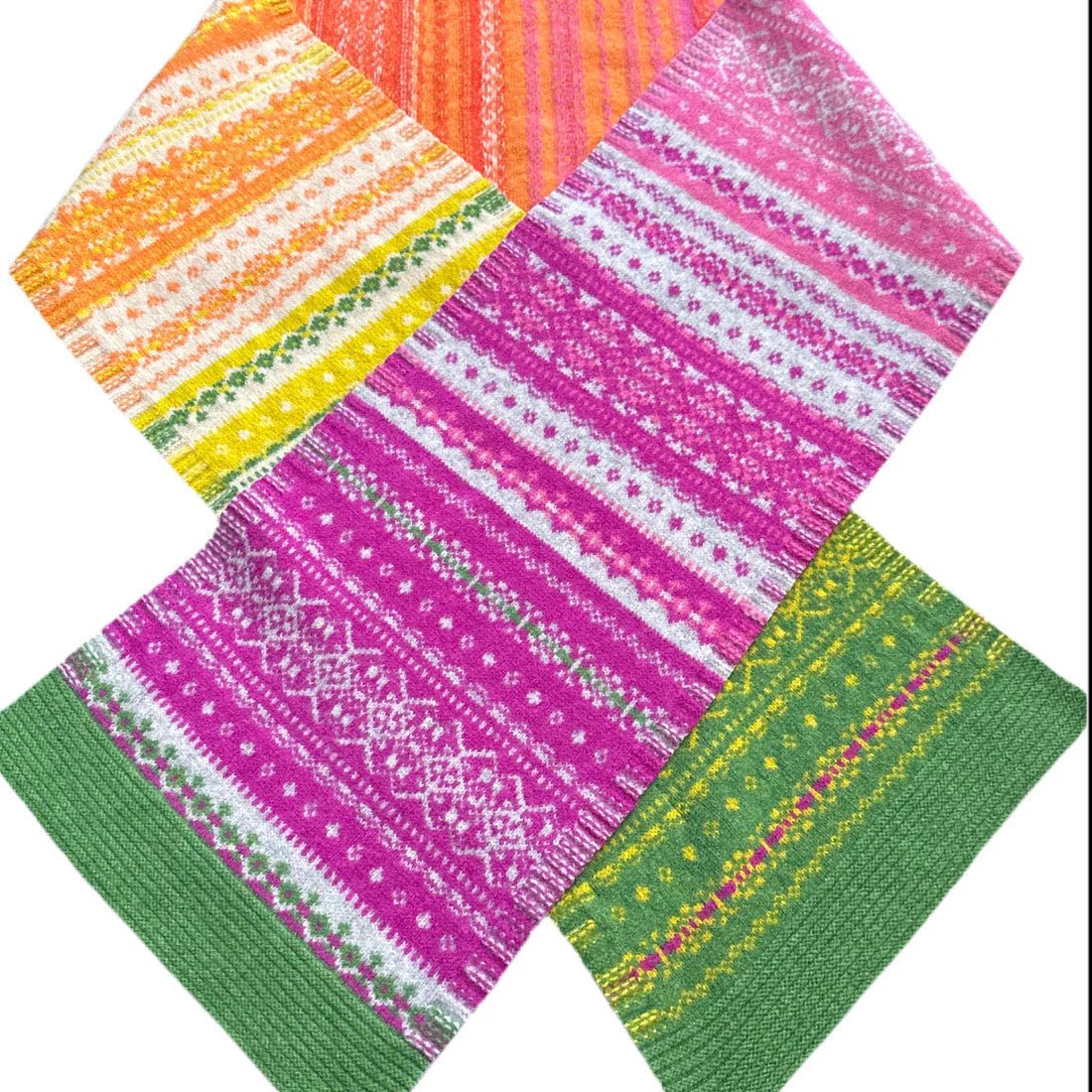 Eribe Alloa Fairisle Scarf in Tulip