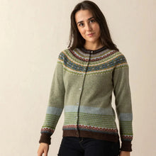 A green fairisle cardigan from Eribe