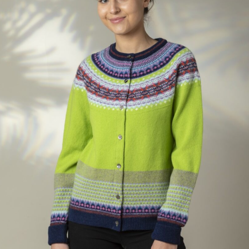 Eribe Alpine Cardigan in Figaro. Scottish Fair Isle Knitwear online in Australia.