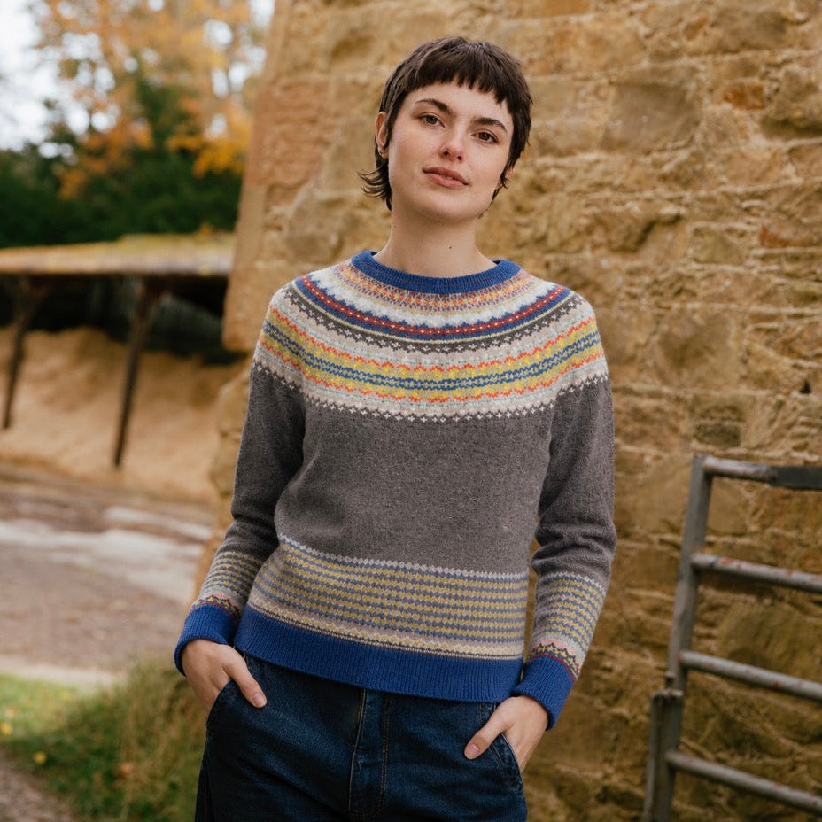 Eribe Alpine Sweater in Charm. Merino Wool. fairisle knitwear.