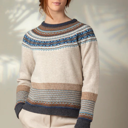 Eribe Alpine Fair Isle Sweater in Taurus. Quality Scottish Merino wool Knitwear.