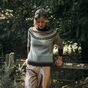 Alpine Fairisle Sweater by Eribe Knitwear in Willow.