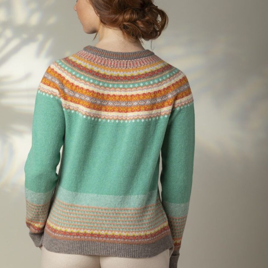 Eribe knitwear from Scotalnd. Alpine Sweater in Katie Morag.