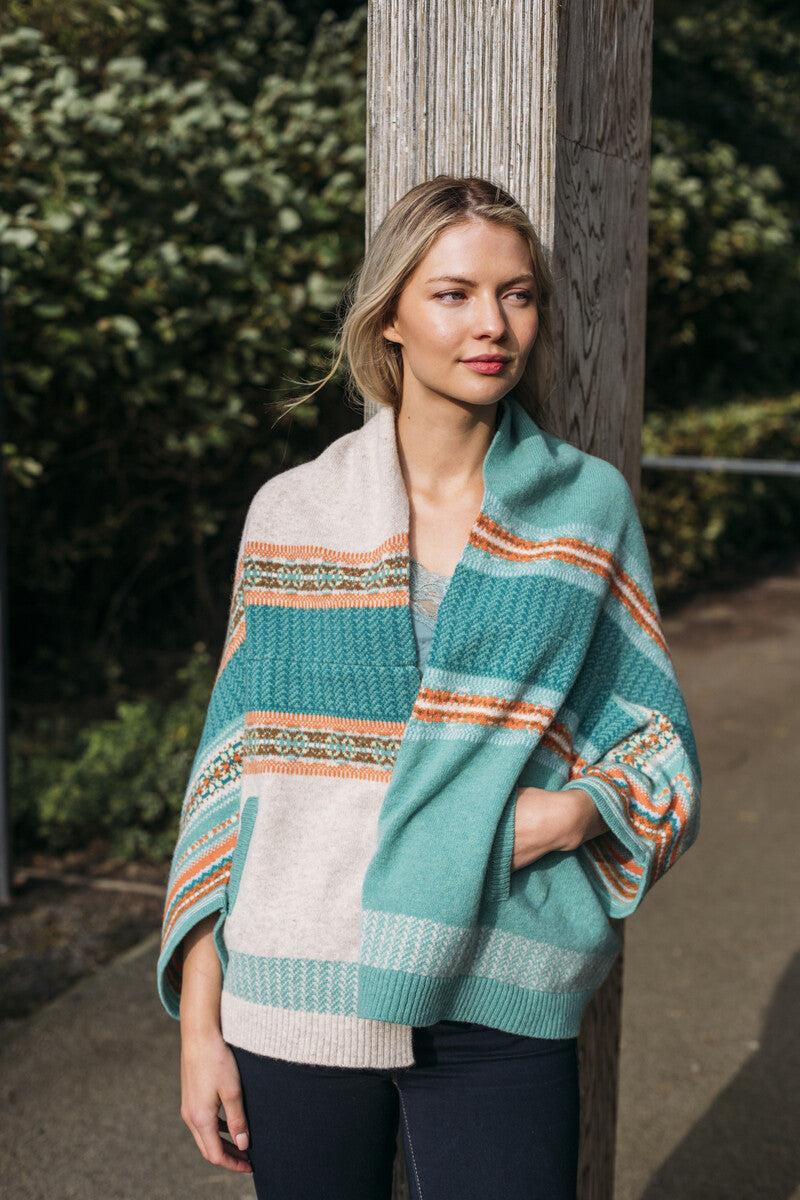 Eribe Scottishe Knitwear, blanket coat in Peridot.