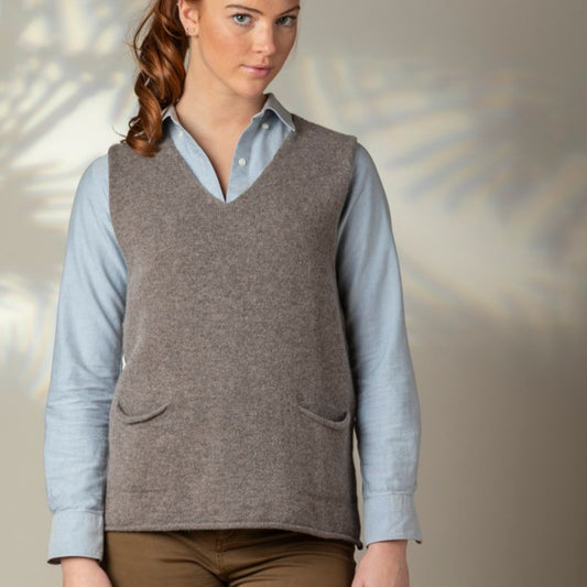Eribe corry vest or tank in Vole. Quality Merino wool. 