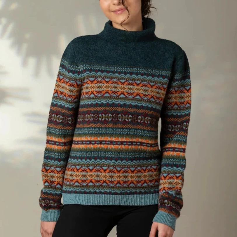 Eri.be Scottish Knitwear Kinross High Neck Sweater in prelude